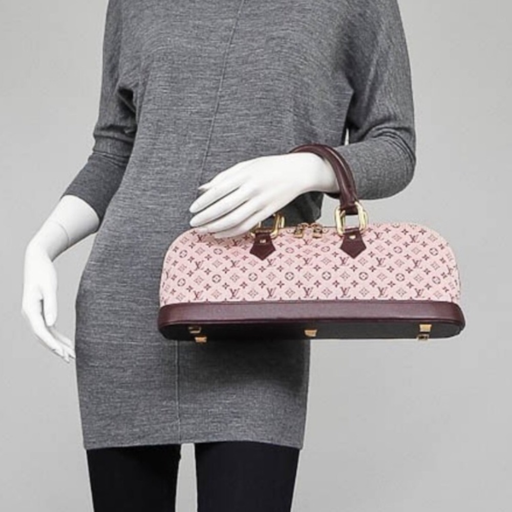 Alma Cherry Red Mini Lin Monogram - Picture 3 of 11